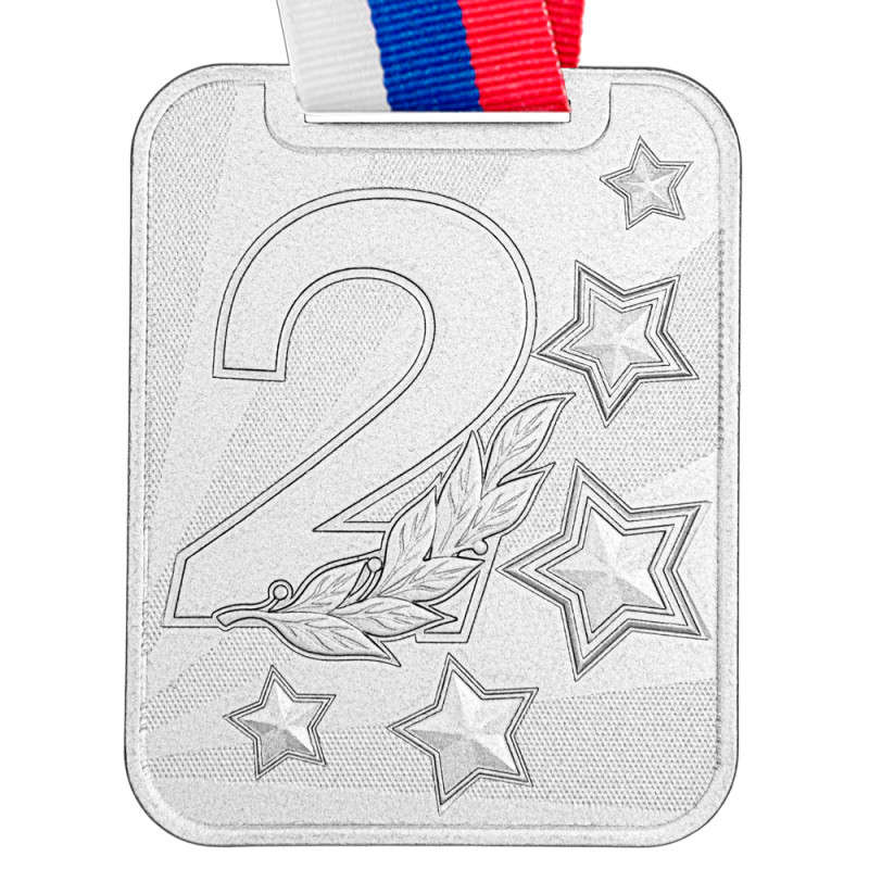 фото Медаль MZP 515-70/SM 2 место с лентой (55х70мм, s-3 мм)