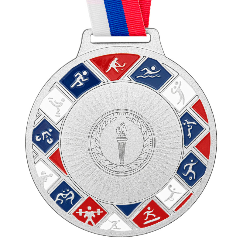 фото Медаль MZP 518-80/SM с лентой (D-80мм, s-3 мм)