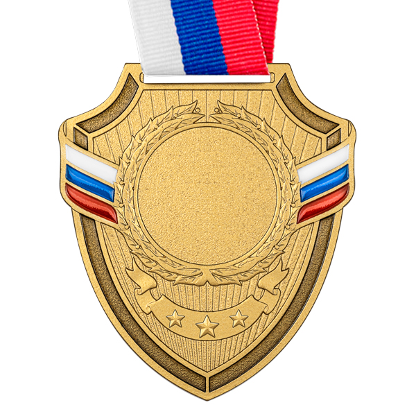 фото Медаль MZP 558-65/G (56х65мм, D-25мм, s-2мм) с лентой