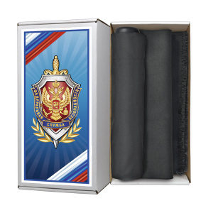 фото 38нак Набор подарочный для мужчин с зонтом и шарфом (палантином), черный