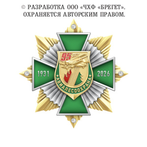 фото 9алп Знак нагрудный с камнями "95 лет Авиалесоохране России"