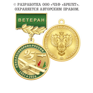 фото 4алп Медаль "Ветеран", латунь "95 лет Авиалесоохране России"