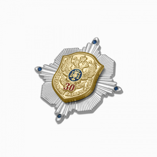 фото Знак нагрудный "30 лет Федеральному казначейству России"